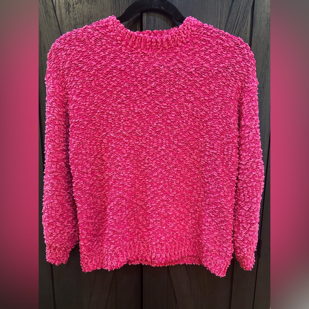 Hayden Girls Pink Textured Popcorn Knit Sweater